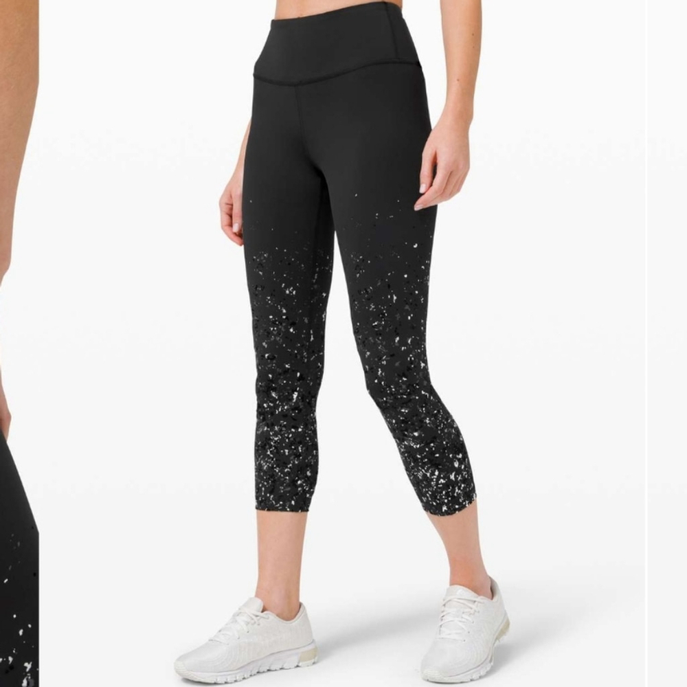 Lululemon Speed Wunder Mid Rise Crop 23" *Speckle Shine Like New 6